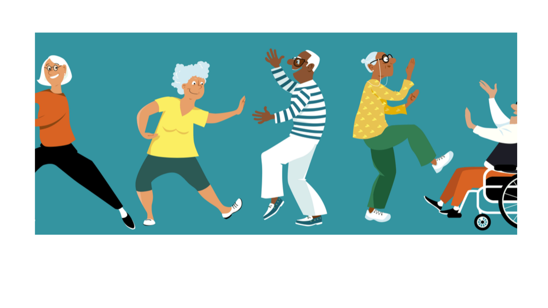 Diverse seniors dancing and having fun